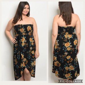 zenobia Faux Wrap Strapless Dress (453)